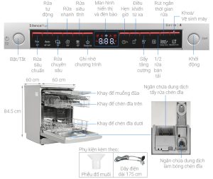 may rua chen doc lap bosch sms4hmi07e note - Máy rửa bát độc lập Bosch SMS4HMI07E Serie 4 14 Bộ