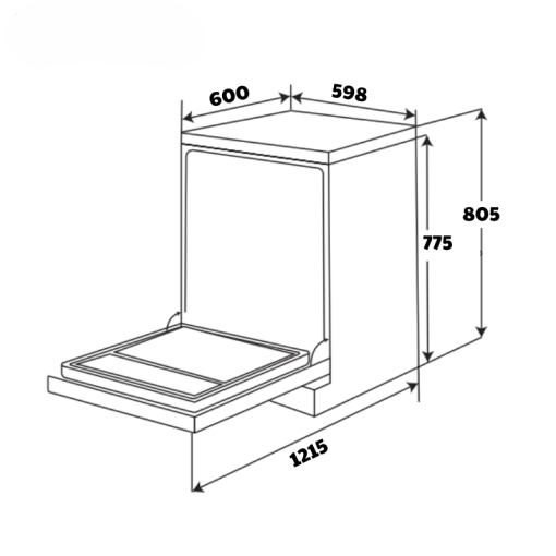 KAFF KF BHMI775YB - MÁY RỬA BÁT KAFF KF-BHMI775YB