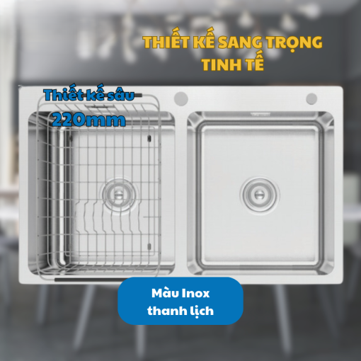 Konox KN8251TD DEKOR 4 - CHẬU RỬA BÁT KONOX KN8251TD DEKOR
