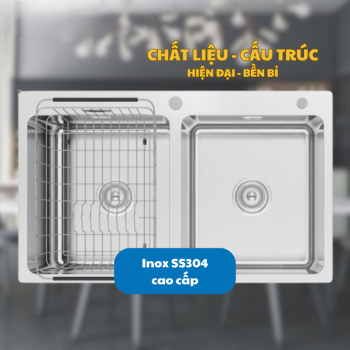Konox KN8251TD DEKOR 5 - CHẬU RỬA BÁT KONOX KN8251TD DEKOR