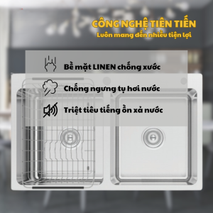 Konox KN8251TD DEKOR 6 - CHẬU RỬA BÁT KONOX KN8251TD DEKOR