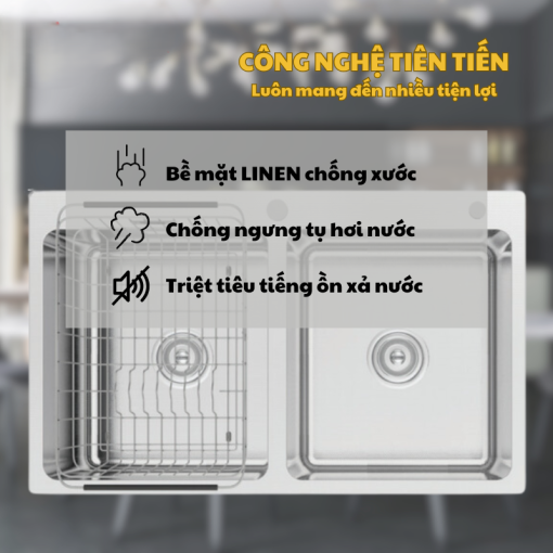 Konox KN8251TD DEKOR 6 - CHẬU RỬA BÁT KONOX KN8251TD DEKOR