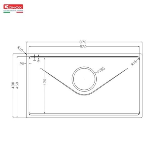 TARI 8748SR Basic 1 600x600 1 - CHẬU RỬA BÁT KONOX TARI 8748SR BASIC