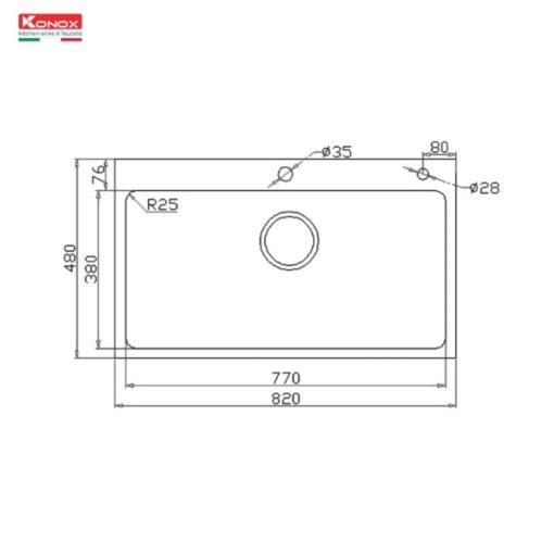 ban ve chau rua bat chong xuoc kn8248SO Dekor 600x600 1 - CHẬU RỬA BÁT KONOX KN8248SO DEKOR