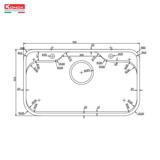 ban ve chau rua bat inox 1 ho phong cach nhat ban Konox Tari 9051SR 600x600 1 - CHẬU RỬA BÁT KONOX TARI 9051SR - BASIC