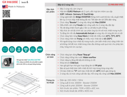bep tu grandx gx ih618se4 - Bếp từ GrandX GX IH618SE