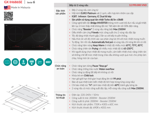 bep tu grandx gx ih686se4 - Bếp từ GrandX GX IH686SE