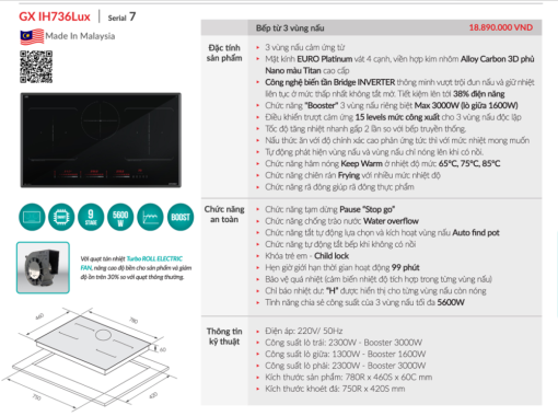 bep tu grandx gx - Bếp từ GrandX GX IH736LUX