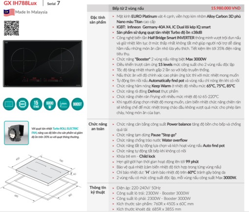 bep tu grandx gx - Bếp từ GrandX GX IH788LUX