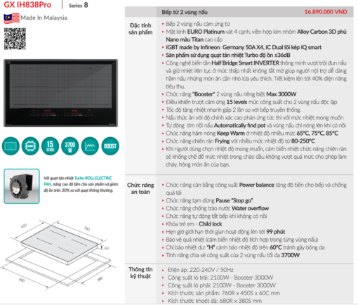 bep tu grandx gx ih838pro4 - Bếp từ GrandX GX IH838Pro