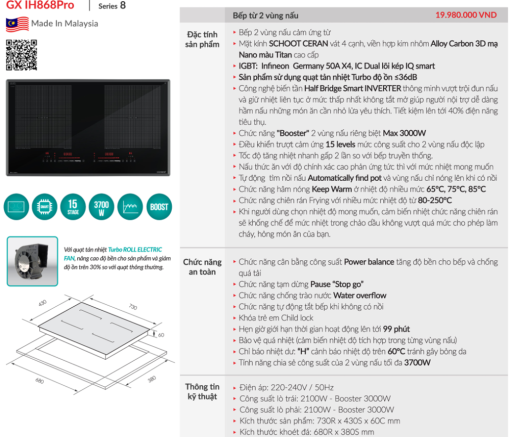 bep tu grandx gx ih868pro3 - Bếp từ GrandX GX IH868Pro