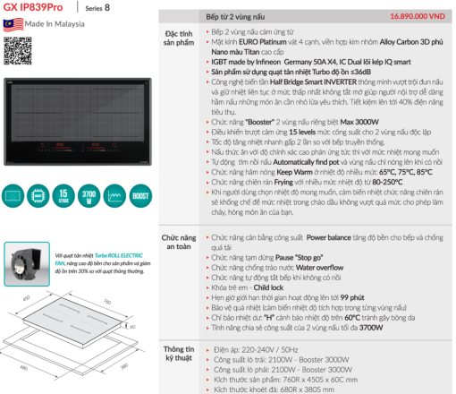 bep tu grandx gx ip839pro3 - Bếp từ GrandX GX IP839Pro