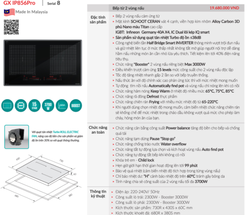 bep tu grandx gx ip856pro3 - Bếp từ GrandX GX IP856Pro