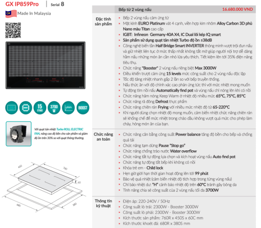 bep tu grandx gx ip859pro3 - Bếp từ GrandX GX IP859Pro