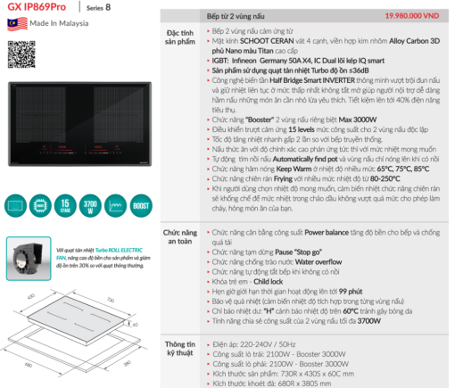 bep tu grandx gx ip869pro4 - Bếp từ GrandX GX IP869Pro