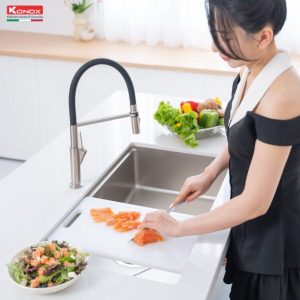chau rua bat 1 ho chong xuoc kieu nhat Konox Tari 8748SR 4 600x600 1 - CHẬU RỬA BÁT KONOX TARI 8748SR FULL
