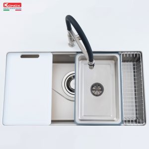 chau rua bat 1 ho chong xuoc kieu nhat Konox Tari 8748SR full phu kien - CHẬU RỬA BÁT KONOX TARI 8748SR FULL
