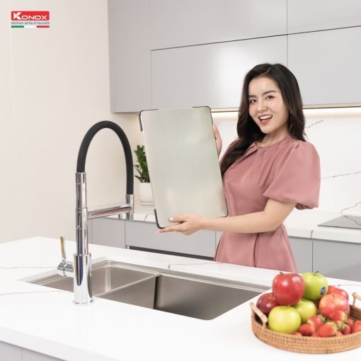 chau rua bat 2 ho chong xuoc konox kn8646du dekor 3 - CHẬU RỬA BÁT KONOX KN8646DU DEKOR BASIC
