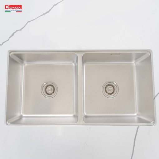 chau rua bat 2 ho chong xuoc konox kn8646du dekor 6 - CHẬU RỬA BÁT KONOX KN8646DU DEKOR BASIC