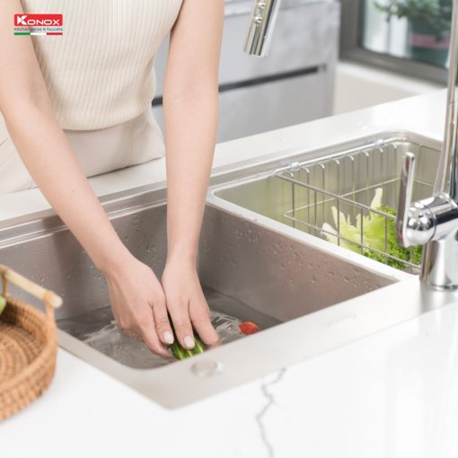 chau rua bat 2 ho lap duong chong xuoc konox kn8651td dekor 12 - CHẬU RỬA BÁT KONOX KN8651TD DEKOR BASIC