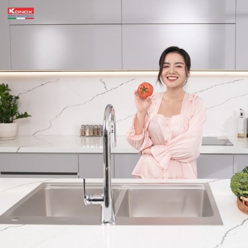 chau rua bat 2 ho lap duong chong xuoc konox kn8651td dekor 5 1 - CHẬU RỬA BÁT KONOX KN8651TD DEKOR BASIC