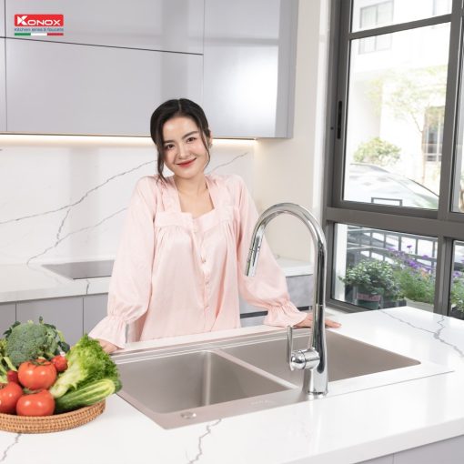 chau rua bat 2 ho lap duong chong xuoc konox kn8651td dekor 8 1 - CHẬU RỬA BÁT KONOX KN8651TD DEKOR BASIC