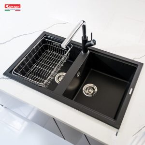 chau rua bat da granite konox phoenix smart mau den 2 600x600 1 - CHẬU RỬA BÁT KONOX PHOENIX SMART 860