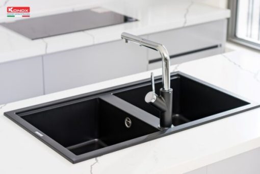 chau rua bat da granite konox phoenix smart mau den 3 600x401 1 - CHẬU RỬA BÁT KONOX PHOENIX SMART 860