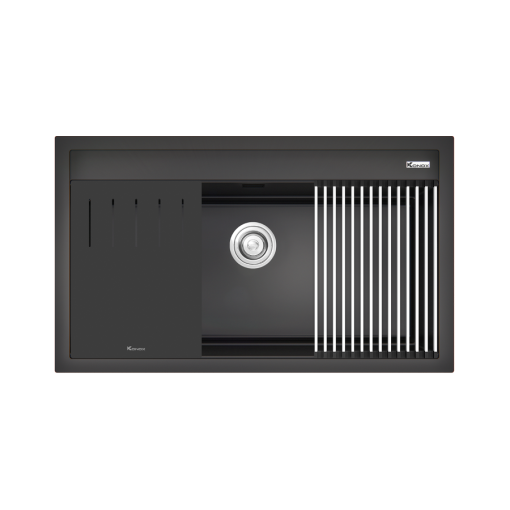 chau rua bat da terra 860s black - CHẬU RỬA BÁT KONOX TERRA 860S