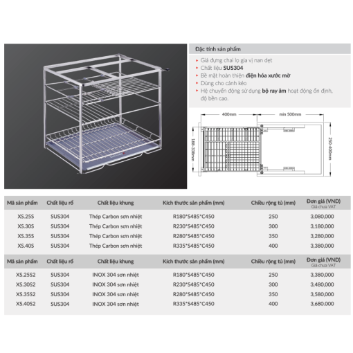 gia dung chai lo gia vi grandx xs 35s 1 - Giá đựng chai lọ gia vị GrandX XS.35S
