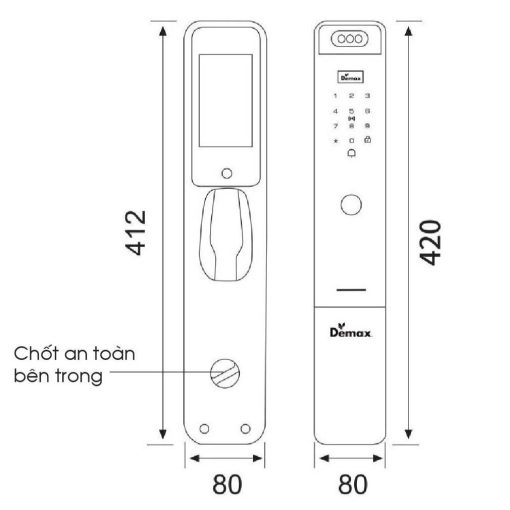 khoa van tay demax el910 gs app wifi tieu chuan duc 4 - Khóa vân tay DEMAX EL910 GS APP WIFI tiêu chuẩn Đức