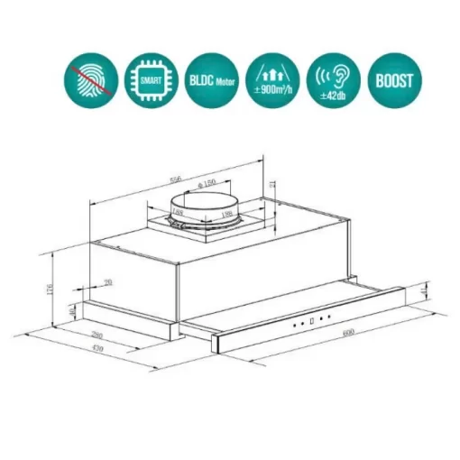 may hut mui am tu grandx gx h70f72b 2 - Máy hút mùi âm tủ GrandX GX H70F72B