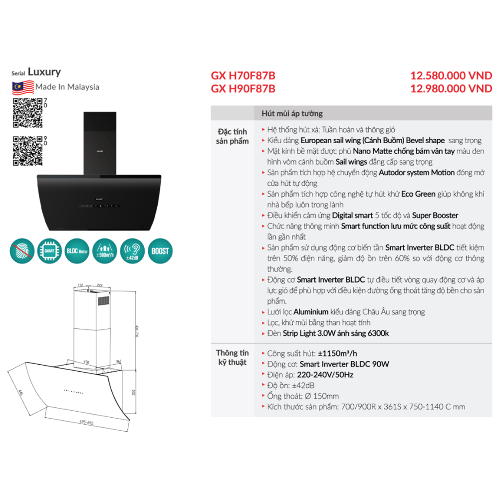 may hut mui ap tuong grandx gx h70f87b 1 - Máy hút mùi áp tường GrandX GX H70F87B may hut mui ap tuong grandx gx h70f87b 1 - Máy hút mùi áp tường GrandX GX H70F87B