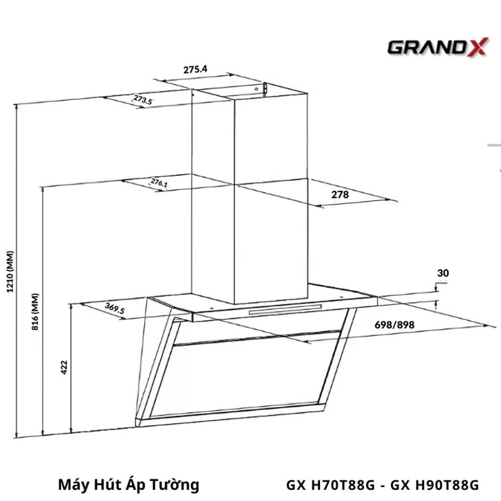 may hut mui ap tuong grandx gx h70t88g2 - Máy hút mùi áp tường GrandX GX H70T88G may hut mui ap tuong grandx gx h70t88g2 - Máy hút mùi áp tường GrandX GX H70T88G