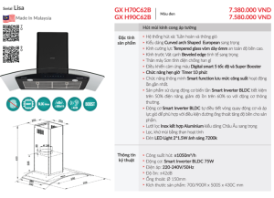 may hut mui grandx gx h90c62b 9 - Máy hút mùi GrandX GX H90C62B
