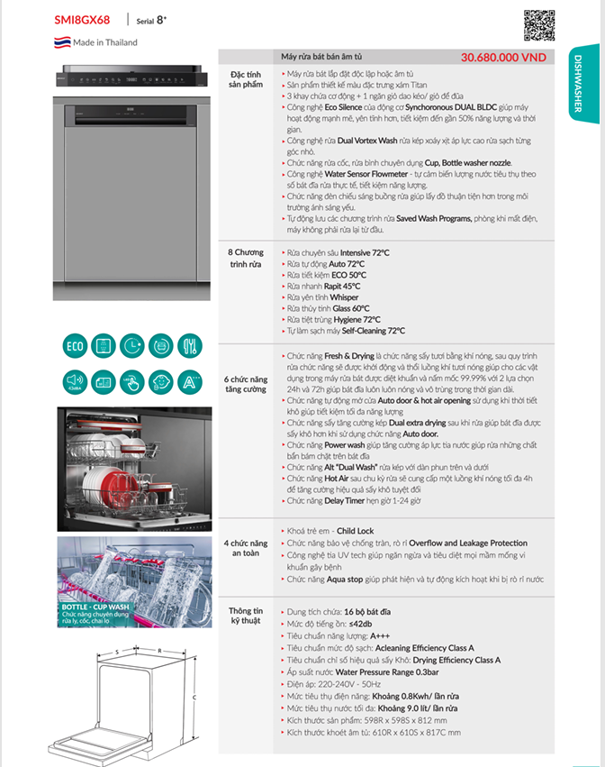 may rua bat grandx - Máy rửa bát GrandX SMI8GX68 may rua bat grandx - Máy rửa bát GrandX SMI8GX68