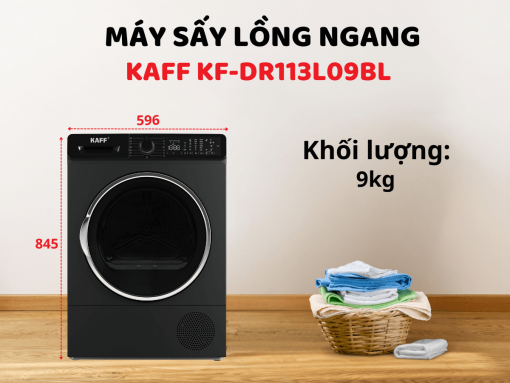 may say kaff kf dr113l09bl 9kg 4 - MÁY SẤY KAFF KF-DR113L09BL