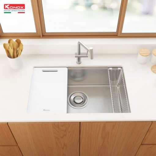 phoi canh chau rua bat 1 ho chong xuoc phong cach nhat ban Tari 7648SR 600x600 1 - CHẬU RỬA BÁT KONOX TARI 7648SR