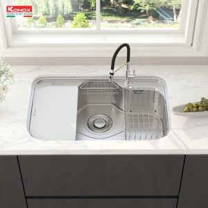 phoi canh chau rua bat inox 1 ho phong cach nhat ban Konox Tari 7851SR 600x600 1 - CHẬU RỬA BÁT KONOX TARI 7851SR-FULL