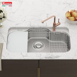 phoi canh chau rua bat inox 1 ho phong cach nhat ban Konox Tari 9051SR 3 - CHẬU RỬA BÁT KONOX TARI 9051SR FULL
