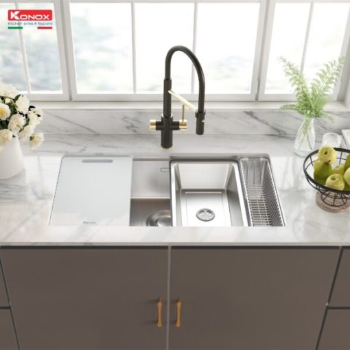 phoi canh chau rua bat phong cach nhat ban Konox Tari 8748SR 2 600x600 1 - CHẬU RỬA BÁT KONOX TARI 8748SR FULL