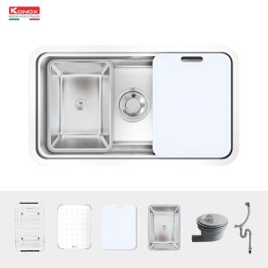 phu kien chau rua bat 1 ho chong xuoc KN8347SU Dekor 600x600 1 - CHẬU RỬA BÁT KONOX KN8347SU DEKOR