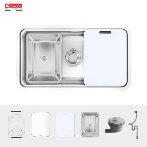 phu kien chau rua bat 1 ho chong xuoc KN8347SU Dekor 600x600 1 - CHẬU RỬA BÁT KONOX KN8347SU DEKOR