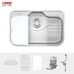phu kien chau rua bat inox 1 ho chong xuoc Konox Tari 7851SR - CHẬU RỬA BÁT KONOX TARI 7851SR-FULL