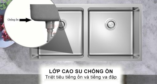 1167 chau rua bat konox undermount cube 8744du chong on - CHẬU RỬA BÁT KONOX CUBE 8744DU