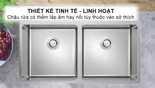 1167 chau rua bat konox undermount cube 8744du thiet ke linh hoat - CHẬU RỬA BÁT KONOX CUBE 8744DU