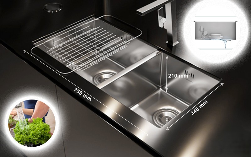 11kt - CHẬU RỬA BÁT KONOX CUBE 7544DU 11kt - CHẬU RỬA BÁT KONOX CUBE 7544DU