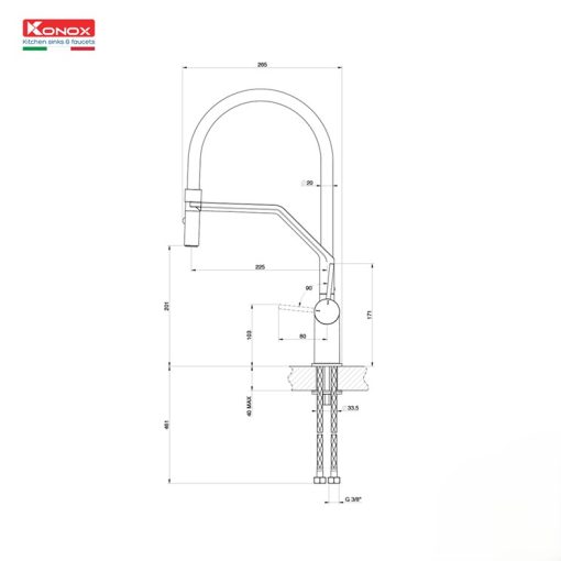 3x745x4 7 - VÒI RỬA KONOX RESTA GREY