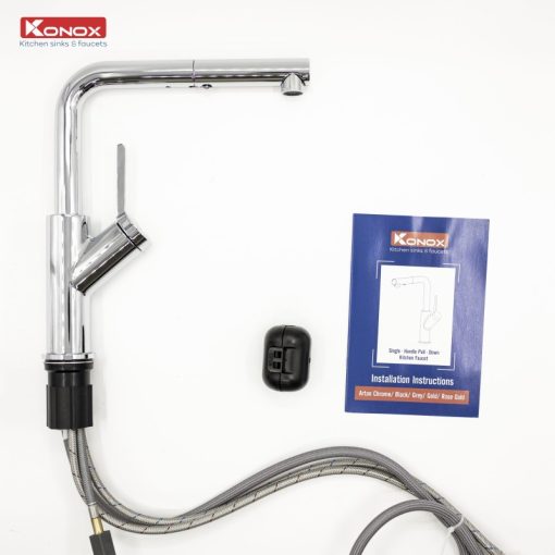 5.VOI RUA BAT RUT DAY KONOX ARTAN CHROME - VÒI RỬA BÁT RÚT DÂY KONOX ARTAN CHROME