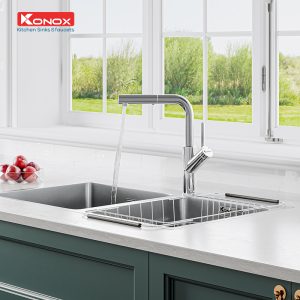6.VOI RUA BAT RUT DAY KONOX ARTAN CHROME - VÒI RỬA BÁT RÚT DÂY KONOX ARTAN CHROME